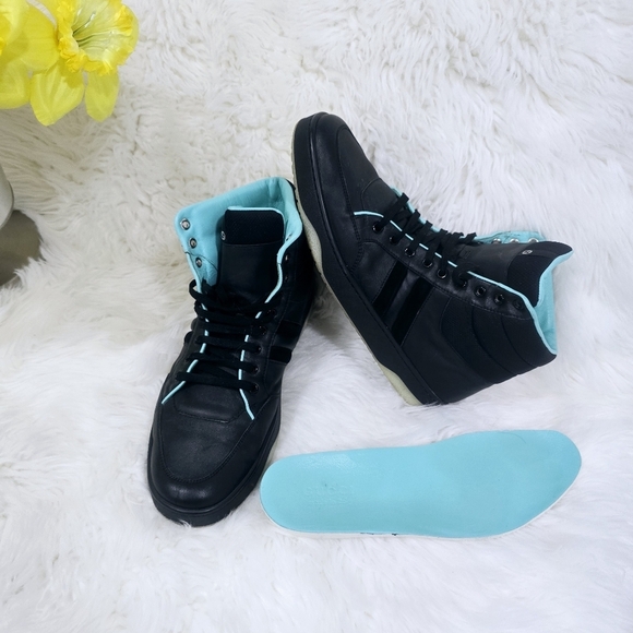 Gucci men sneakers black leather Ronnie Hi top sz.10 - Picture 9 of 17